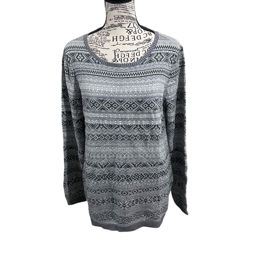 J. Jill Gray Geometric Women's Sweater